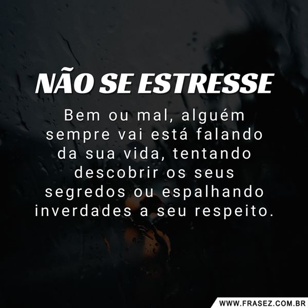 Não se estresse